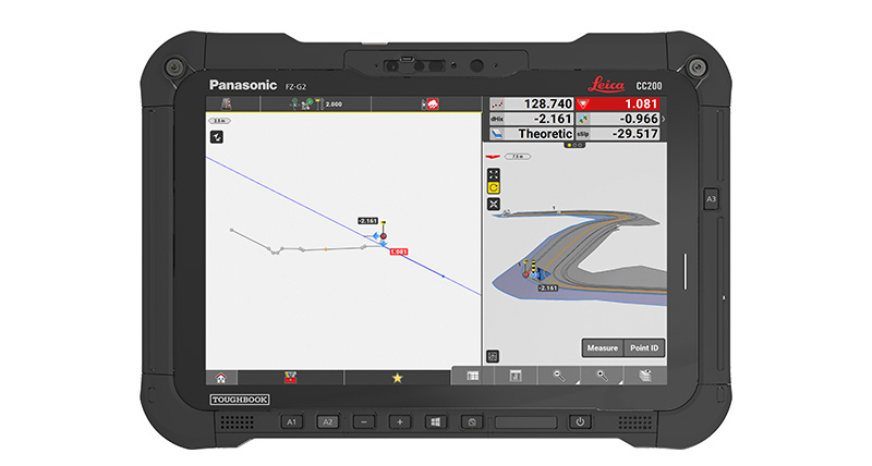 Contrôleurs de terrain Leica iCON CC80 avec le logiciel iCON site ainsi que l’application de construction de routes.